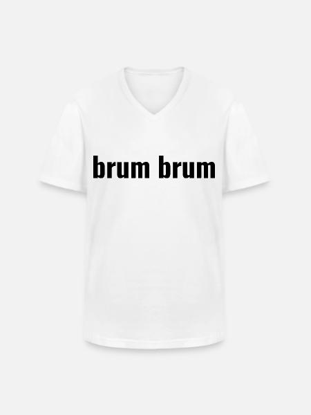 Brum Brum - T-shirt col V Homme - blanc