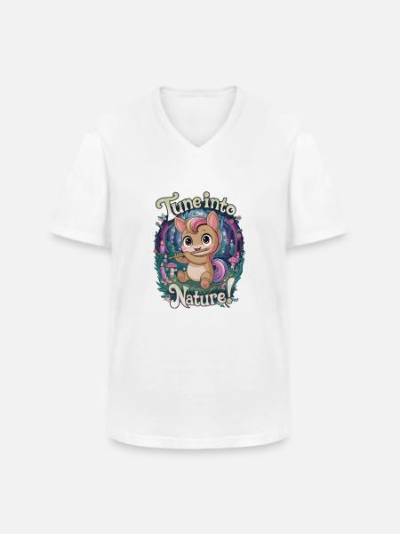 Tune Into Nature! - Men's V-Neck T-Shirt - white