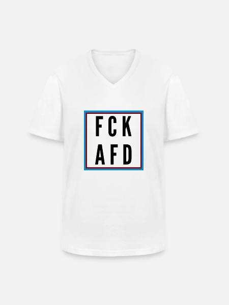 AFD Nein Danke! - Männer-T-Shirt mit V-Ausschnitt - Weiß