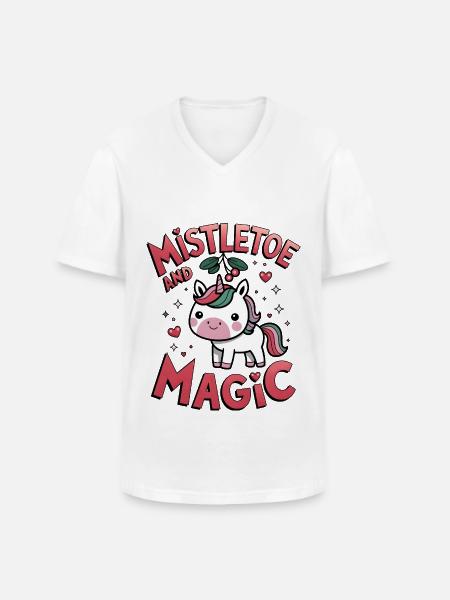 Mistletoe And Magic - Men's V-Neck T-Shirt - white
