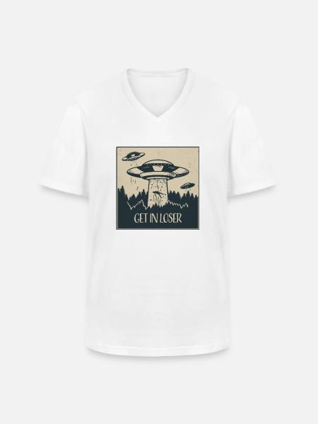 Extraterrestrial UFO Funny Space Gift - Men's V-Neck T-Shirt - white