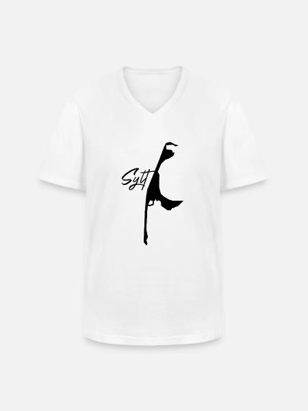 Insel Sylt - Männer-T-Shirt mit V-Ausschnitt - Weiß