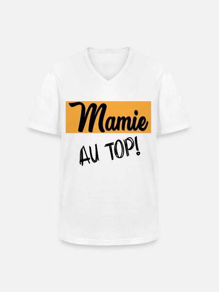 MAMIE - T-shirt col V Homme - blanc