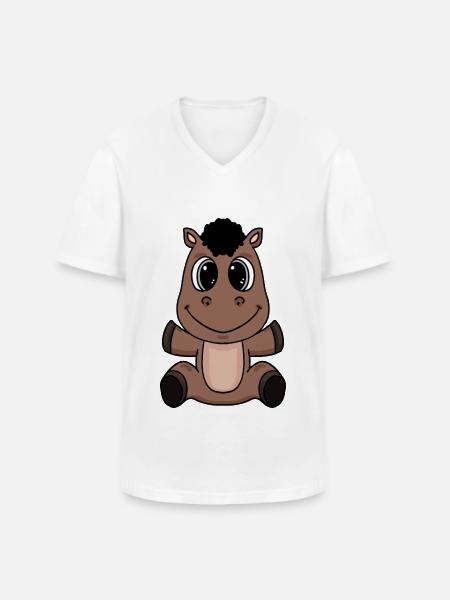 cheval - T-shirt col V Homme - blanc