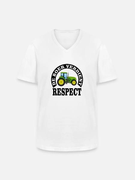 Farmers deserve respect - Men's V-Neck T-Shirt - white