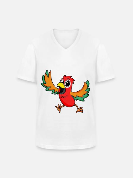 perroquet - T-shirt col V Homme - blanc