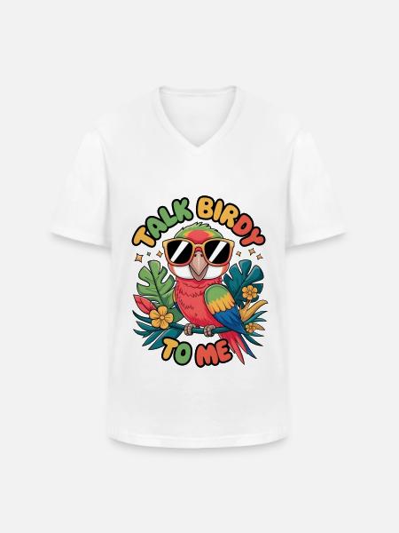 Talk Birdy To Me - Men's V-Neck T-Shirt - white