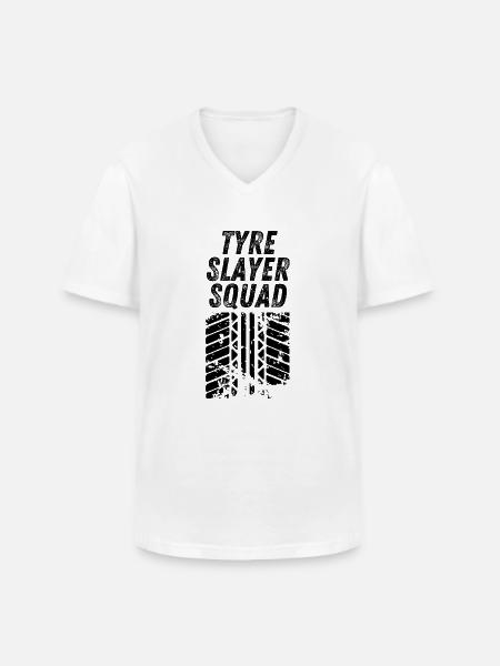 Tyre Slayer Squad - Men's V-Neck T-Shirt - white