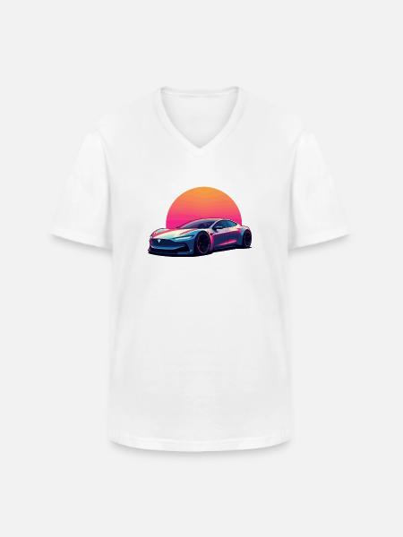 Electric Wave - Men's V-Neck T-Shirt - white