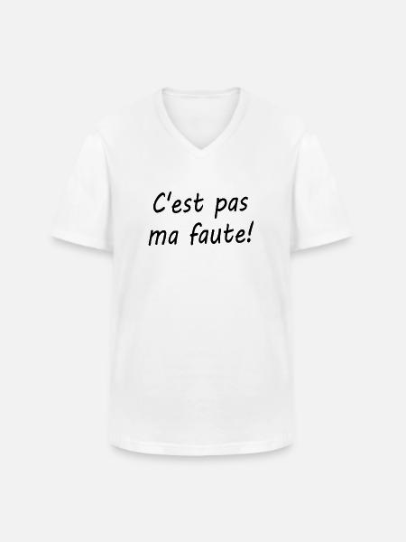 C'est pas ma faute ! - T-shirt col V Homme - blanc
