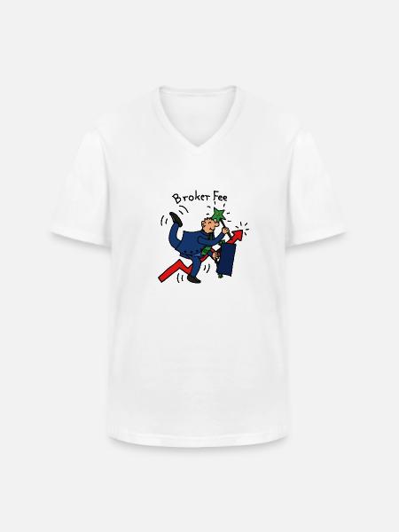 Broker Fee - Männer-T-Shirt mit V-Ausschnitt - Weiß