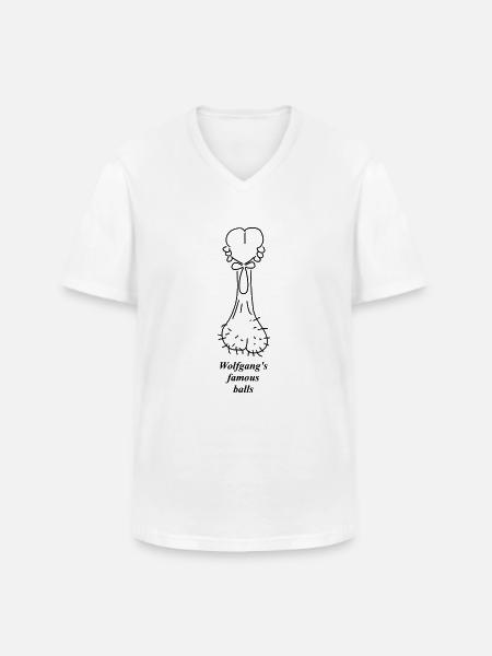 Wolfgangs famous balls - Männer-T-Shirt mit V-Ausschnitt - Weiß