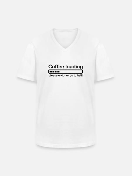 Coffee loading - Men's V-Neck T-Shirt - white