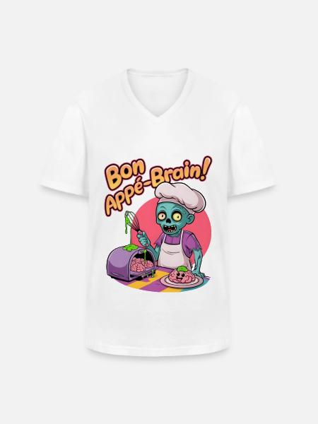 Bon Appé-brain! - Men's V-Neck T-Shirt - white