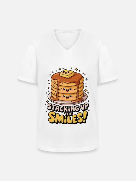 Staking Up The Smiles! - Men's V-Neck T-Shirt - white