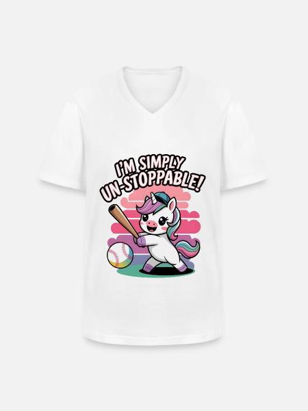 I'm Simply Un-stoppable! - Men's V-Neck T-Shirt - white