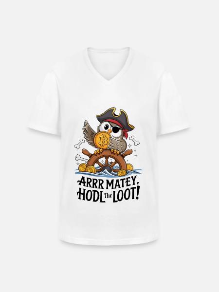 Hodl The Loot! - Men's V-Neck T-Shirt - white