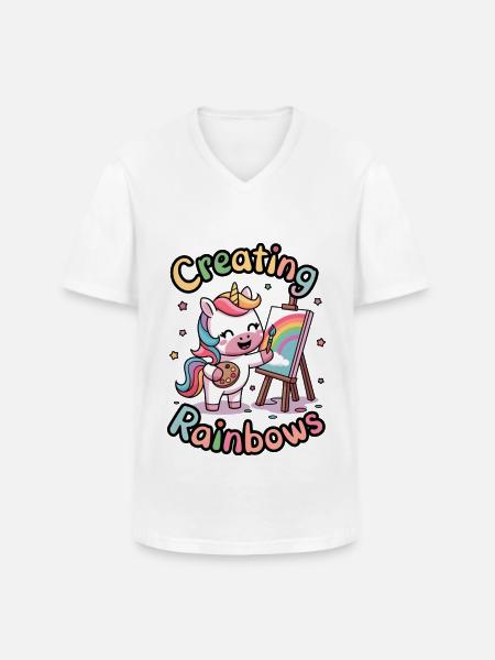 Creating Rainbows - Men's V-Neck T-Shirt - white