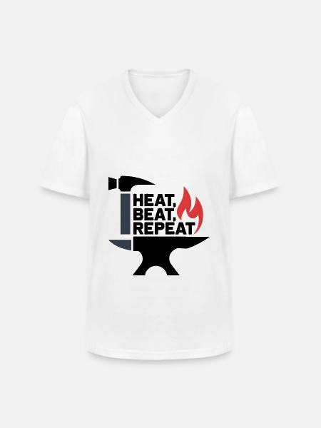 Heat, Beat, Repeat - Men's V-Neck T-Shirt - white