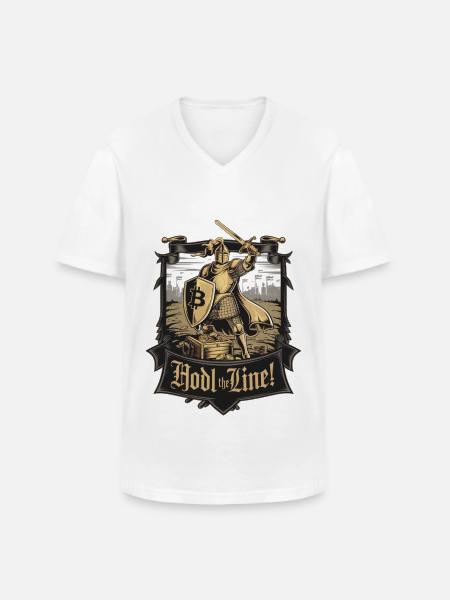 Hodl The Line! - Men's V-Neck T-Shirt - white