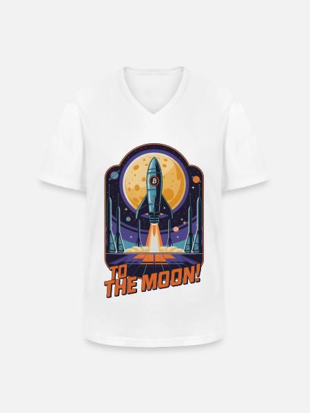 Zum Mond - Männer-T-Shirt mit V-Ausschnitt - Weiß