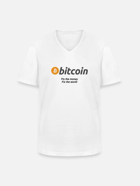 Fixthemoney - Männer-T-Shirt mit V-Ausschnitt - Weiß