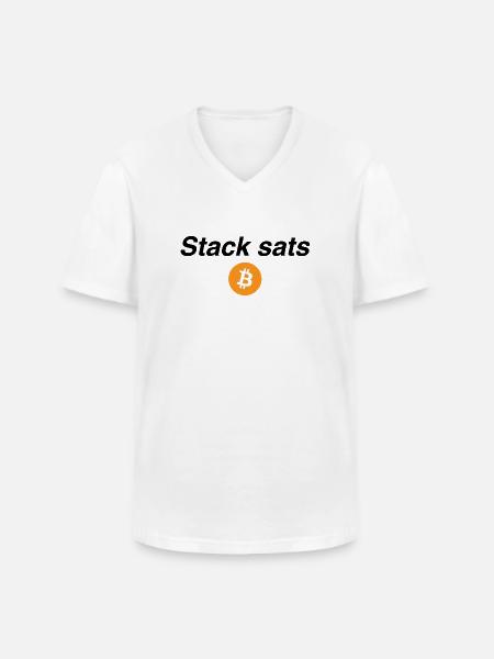 Stack sats - Männer-T-Shirt mit V-Ausschnitt - Weiß