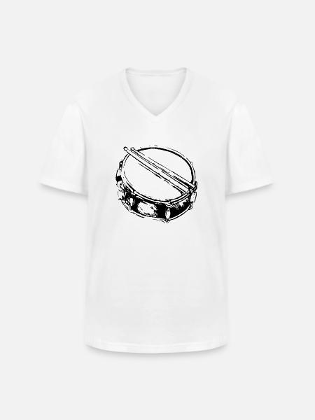 Snare - Drum - Percussion - Music - Men's V-Neck T-Shirt - white