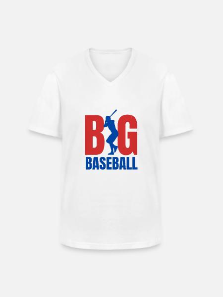 Baseball BIG - Men's V-Neck T-Shirt - white