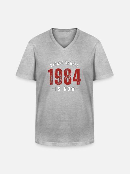 GEORGE ORWELL 1984 - Men's V-Neck T-Shirt - heather grey