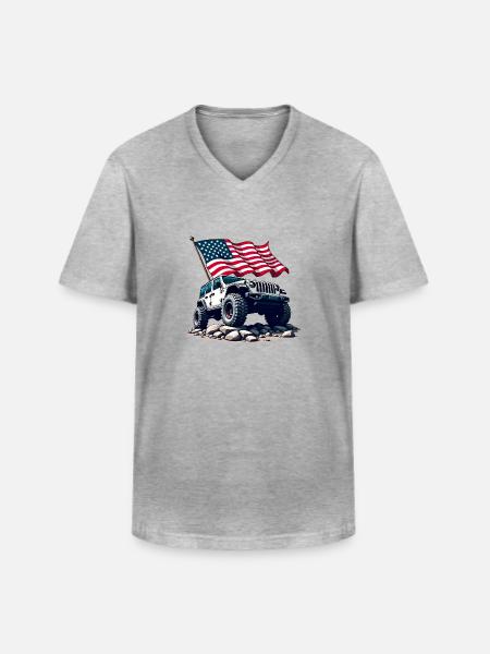 American Off-Road - Men's V-Neck T-Shirt - heather grey