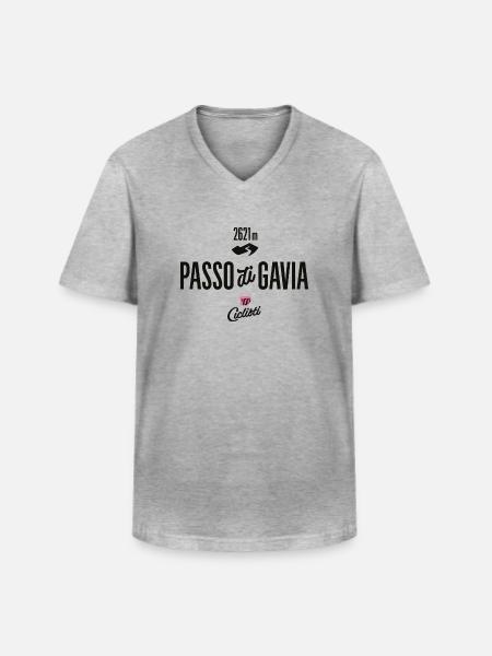 Gavia Pass - Männer-T-Shirt mit V-Ausschnitt - Grau meliert