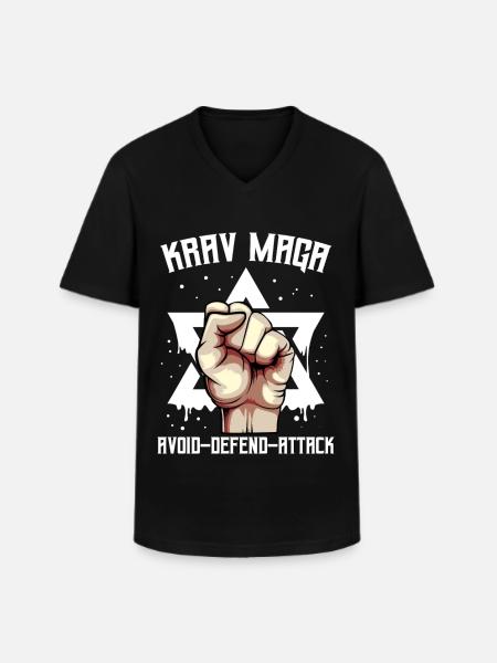 Krav Maga - Men's V-Neck T-Shirt - black