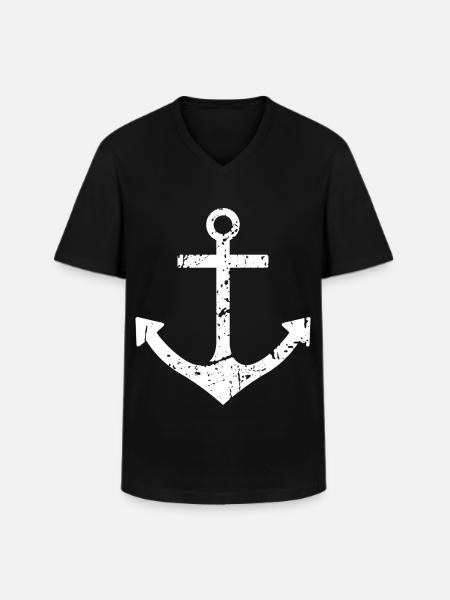 anchor - Men's V-Neck T-Shirt - black