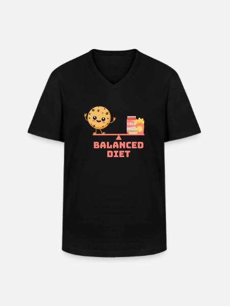 équilibré cookie fastfood Régime - T-shirt col V Homme - noir