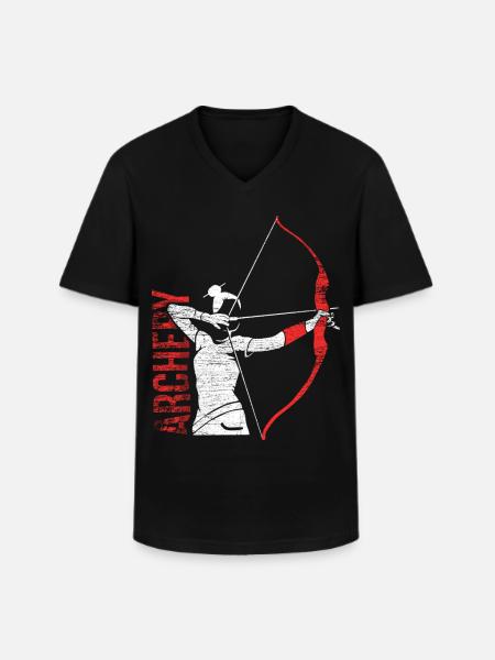 Spannender Bogenschütze Bogenparcours - Männer-T-Shirt mit V-Ausschnitt - Schwarz