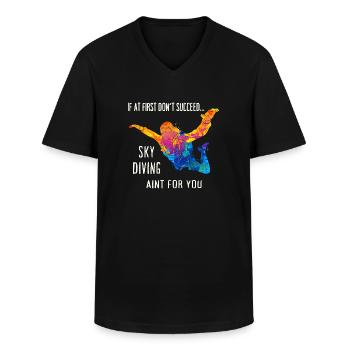Skydive Fallschirmspringer Skydiver Freifall - Männer-T-Shirt mit V-Ausschnitt - Schwarz - Vorne - AI Model Male 178 dark (178cm)