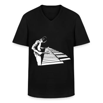Flinker Xylophon Stabspiel Musikschule - Männer-T-Shirt mit V-Ausschnitt - Schwarz - Vorne - AI Model Male 178 dark (178cm)