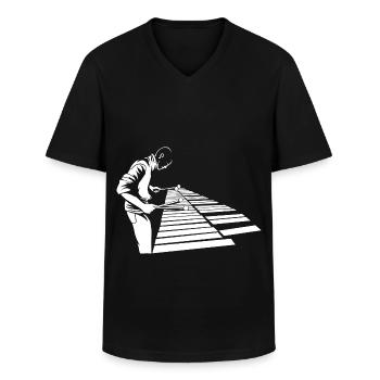 Flinker Xylophon Stabspiel Musikschule - Männer-T-Shirt mit V-Ausschnitt - Schwarz - Vorne - AI Model Male 178 dark (178cm)