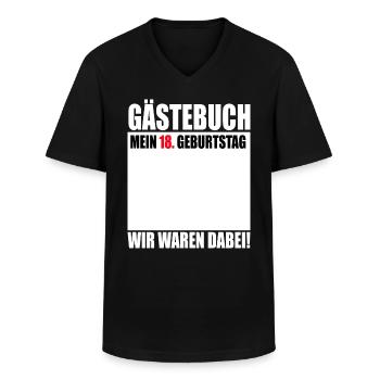 Gästebuch 18 Geburtstag Wir waren dabei - Männer-T-Shirt mit V-Ausschnitt - Schwarz - Vorne - AI Model Male 178 dark (178cm)