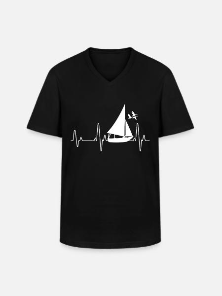Segeln - Männer-T-Shirt mit V-Ausschnitt - Schwarz