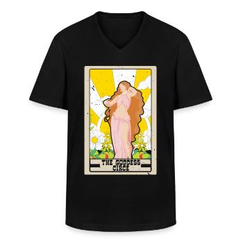 Die Göttin Circe Tarotkarte Schamane Wahrsagerei - Männer-T-Shirt mit V-Ausschnitt - Schwarz - Vorne - AI Model Male 178 dark (178cm)