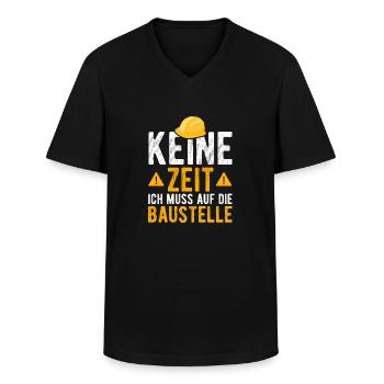 Keine Zeit ich muss auf die Baustelle - Männer-T-Shirt mit V-Ausschnitt - Schwarz - Vorne - AI Model Male 178 dark (178cm)