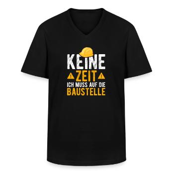 Keine Zeit ich muss auf die Baustelle - Männer-T-Shirt mit V-Ausschnitt - Schwarz - Vorne - AI Model Male 178 dark (178cm)