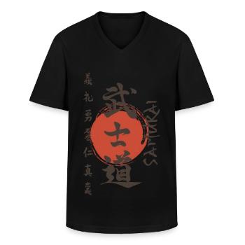 Kampfkunst Sonnenkreis Zen Schrift - Männer-T-Shirt mit V-Ausschnitt - Schwarz - Vorne - AI Model Male 178 dark (178cm)