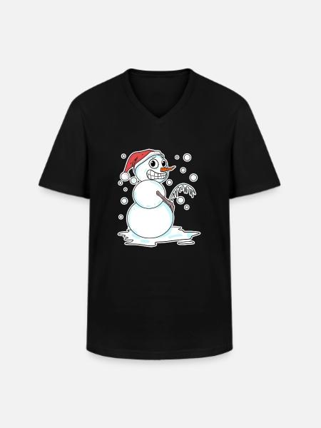 Snowman funny - Men's V-Neck T-Shirt - black