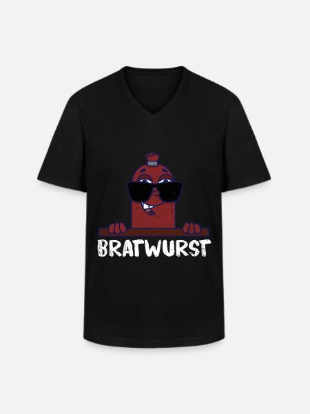 Herzhafte Bratwurst Imbissstand - Männer-T-Shirt mit V-Ausschnitt - Schwarz