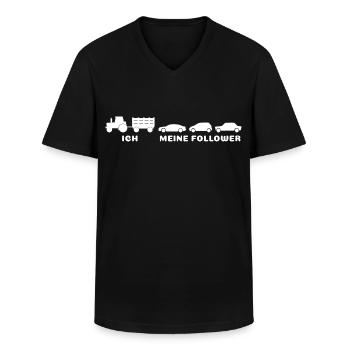 Ich meine Follower - Landwirt Bauer Traktor Autos - Männer-T-Shirt mit V-Ausschnitt - Schwarz - Vorne - AI Model Male 178 dark (178cm)