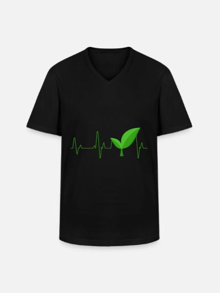 Vegan - Männer-T-Shirt mit V-Ausschnitt - Schwarz