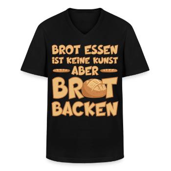 BROT BACKEN IST EINE KUNST - Männer-T-Shirt mit V-Ausschnitt - Schwarz - Vorne - AI Model Male 178 dark (178cm)